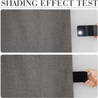 RYB HOME Grey Linen 100% Blackout Curtains - Image 2