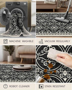 Latte&Fog 2x3 Entryway Rug, Small Modern Abstract Door Mat, Washable Kitchen Rug - Image 5