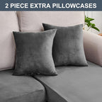 Couch Cover 8-Piece Elastic Velvet Couch Cushion Covers & Chaise Slipcovers - Image 8