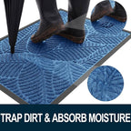 Colorxy Waterproof Doormat, Sturdy Natural Rubber Front Door Mats, Non Slip Low - Image 2