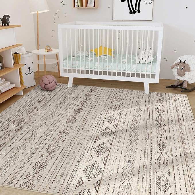 Nakagishi 6x9 Area Rugs Living Room: Washable Boho Large Neutral Soft Farmhouse - Image 7