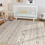 Nakagishi 5x8 Area Rug Living Room: Washable Boho Large Neutral Soft Farmhouse - Image 8