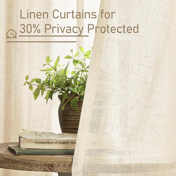 LAMIT Semi Sheer Linen Curtains - Image 6