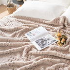 90x104 Inch Brown Waffle Queen Blanket - Image 4