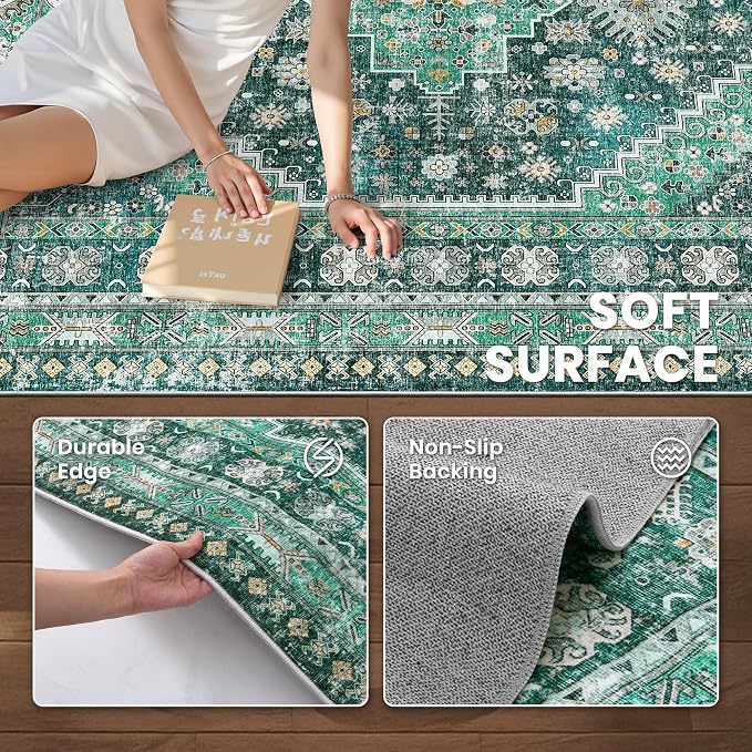 zesthome 8x10 Area Rugs for Living Room, Non-Slip Backing Washable Rugs - Image 6