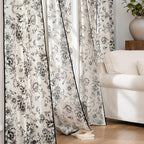 jinchan Linen Blend Floral Curtains French Country Curtain - Image 8