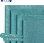 MIULEE Pack of 4 Decorative Outdoor Throw Pillow Covers Linen Waterproof Pillow - Image 5
