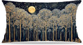 Rustic Dark William Morris Night Forest Moon Decor Pillow Covers 12x20 by Unknown