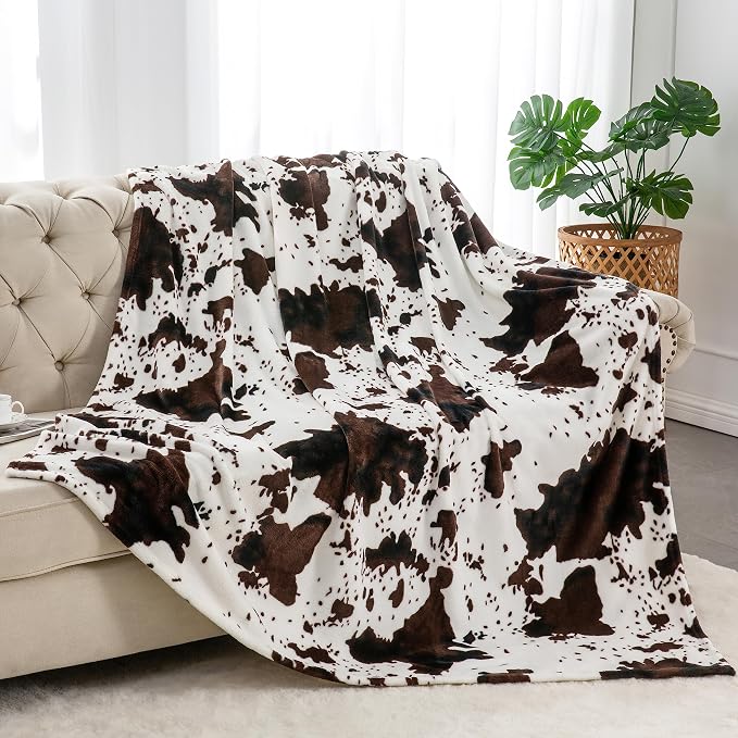 BEDELITE Cow Print Throw Blanket by BEDELITE