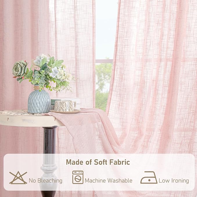 LAMIT 40 Inch Length Linen Curtains - Image 8