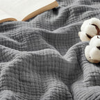 Bedsure 100% Cotton Muslin Throw Blanket Large 50x70 Inches by BEDSURE