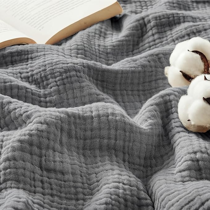 Bedsure 100% Cotton Muslin Blanket Queen Size by BEDSURE