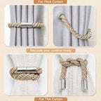 NICEEC 2 Pack Magnetic Curtain Tiebacks Modern Simple Style Drape Tie Backs - Image 6