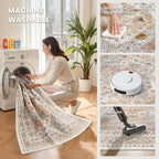 zesthome 9ft Round Rugs for Living Room, Non-Slip Washable Round Area Rugs - Image 4