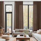 Cappuccino Linen Curtains for Living Room 98 Inches Long Light Filtering Semi - Image 8
