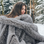 Bedsure GentleSoft Fuzzy Sherpa Faux Fur Twin Blanket Grey Cozy Gifts - Image 2