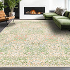 Light Green Bedroom Rug, 7x10 Washable Area Rug Non-Slip - Image 3