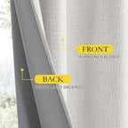 NICETOWN Snowbound Vintage Linen 100% Blackout Curtains - Image 6