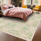 Vintage Washable Beige Green 10x14 Rug - Image 3