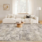 Nakagishi 9x12 Area Rugs Living Room: Washable Abstract Large Neutral Soft Rug - Image 4