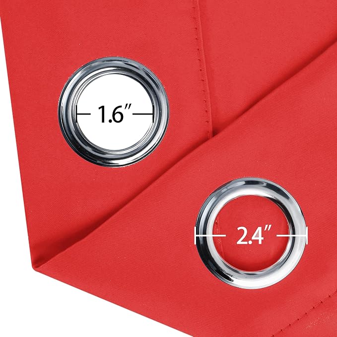 LEMOMO Blackout Curtains 38 x 54 inch/Bright Red Curtains Set of 2 - Image 5