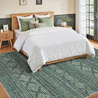 Nakagishi Green Rug Area Rugs 5x7: Washable Boho Large Neutral Modern Soft - Image 5
