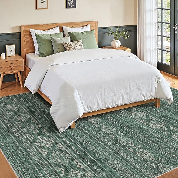 Nakagishi Area Rugs 9x12 Living Room: Washable Boho Large Neutral Modern Soft - Image 5