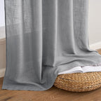 MIULEE Grey Linen Curtains 84 Inch Length - Image 7
