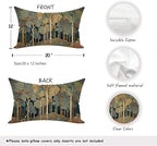 Rustic William Morris Inspired Forest Green Pillow Covers 12x20 Set of 2 - Image 2