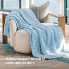 Bedsure GentleSoft Blue Fleece Blanket - Image 3