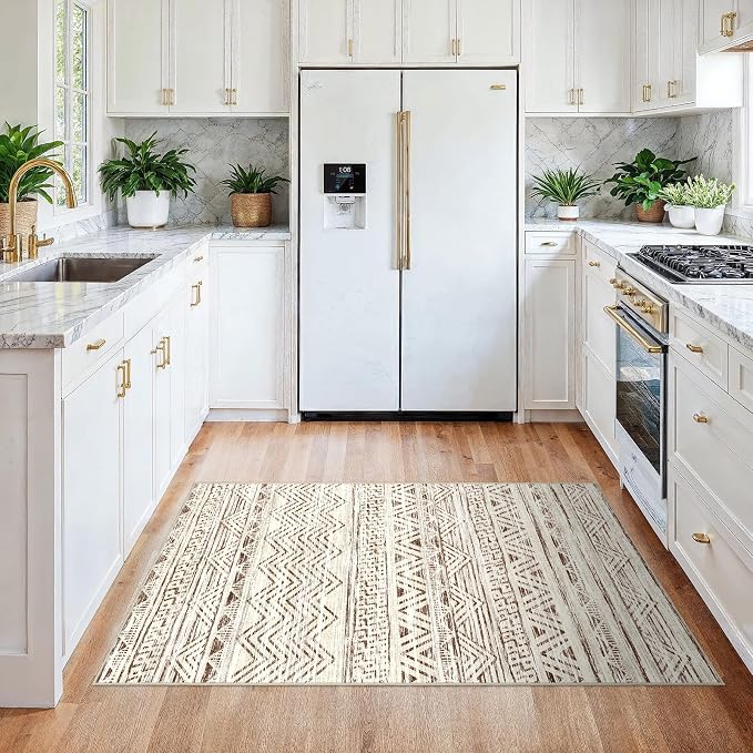 3x4 Washable Entryway Area Rug: Moroccan Small Runner Rug - Image 2