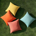 MIULEE Pack of 4 Decorative Outdoor Throw Pillow Covers Linen Waterproof Pillow - Image 4