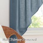 RYB HOME Swag Valances for Living Room, Linen Blend Curtains Semi Sheer Window - Image 4
