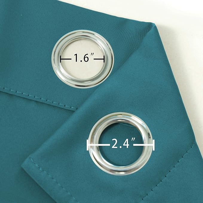LEMOMO Sea Teal Thermal Blackout Curtains/38 x 54 Inch/Set of 2 Panels Room - Image 6