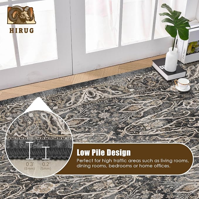 Washable Area Rug 8' x 10' Vintage Traditional Persian Mat - Image 5