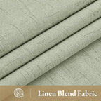 RYB HOME 100% Blackout Sage Green Linen Curtains, Light & Heat Blocking Thermal - Image 2