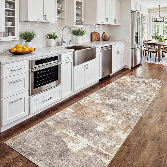 2x8 Washable Kitchen Runner Rug: Modern Abstract Runners by Ksrau