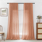 MYSKY HOME Floor Length Burnt Orange Curtains 95 Inch Long Panels, Boho - Image 2