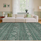 Nakagishi Green Rug Area Rugs 5x7: Washable Boho Large Neutral Modern Soft - Image 4