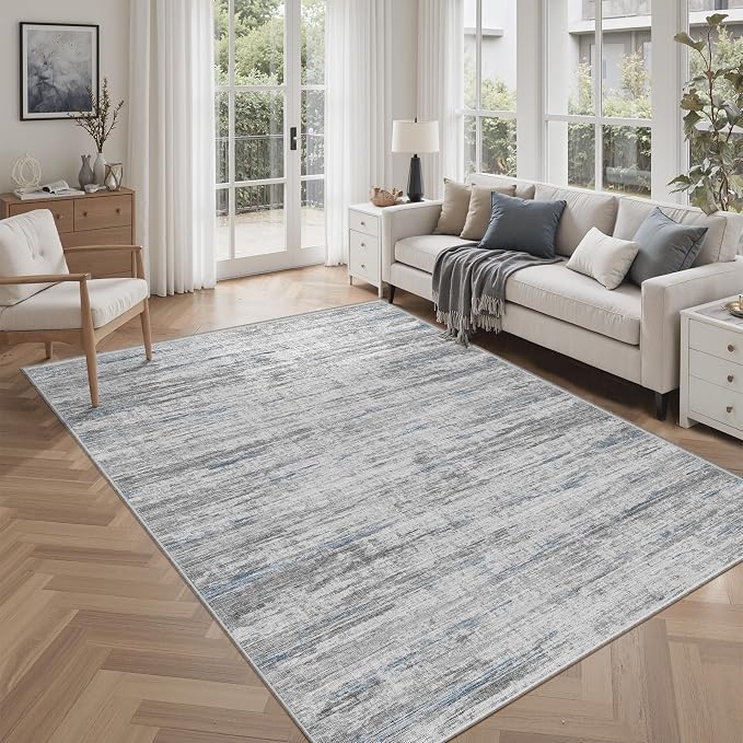 8x10 Area Rugs for Living Room, Modern Abstract Non-Slip Backing Washable Rugs by Unknown