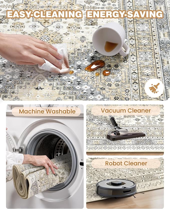 Hallway Runner Rug 2x12, Extra Long Washable Runner Rugs - Image 8