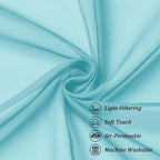 Chyhomenyc Aqua Sheer Curtains 96 inches Long 2 Panels, Light Filtering Soft - Image 7