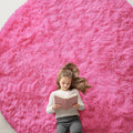 OLANLY Hot Pink Round Rugs for Bedroom by OLANLY