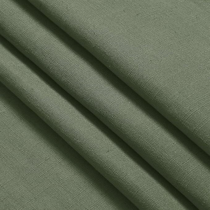Nanspring Extended Curtain Olive Green Linen Sheer Curtains - Image 7