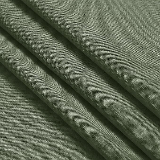 Nanspring Olive Green Linen Curtains 72 Inches Long 2 Panels Set - Image 7
