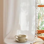 MYSKY HOME Semi Sheer Light Filtering White Bohemian Curtains - Image 7