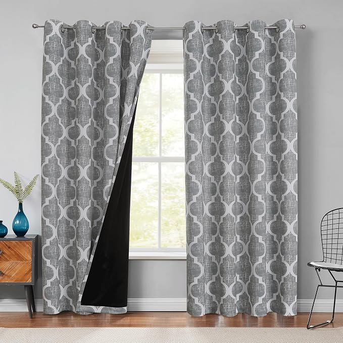 Beauoop 100% Blackout Curtains 90 Inches Long 2 Panels by Beauoop