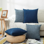 HPUK Linen Throw Pillow Covers Pack of 2, 18x18 Inch Accent Cushion Covers - Image 5
