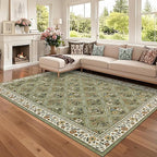 6x9 Machine Washable Area Rugs for Living Room Floral Stain Resistant Soft - Image 2