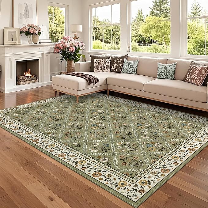 GarveeHome Living Room Rug 5x7 Rug Machine Washable Stain Resistant Area Rug by GarveeHome
